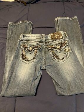 Miss Me Medium Blue Embellished Boot Cut Jeans